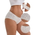 thumbnail image 3 of DARING DIVA Women's Floral Low Waisted Full Coverage Cotton Briefs L Light Beige, 3 of 6