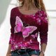 thumbnail image 2 of Moda mujer manga larga cuello redondo blusa estampada otoño casual pulóver tops Fridja  fjkfkj543, 2 of 5