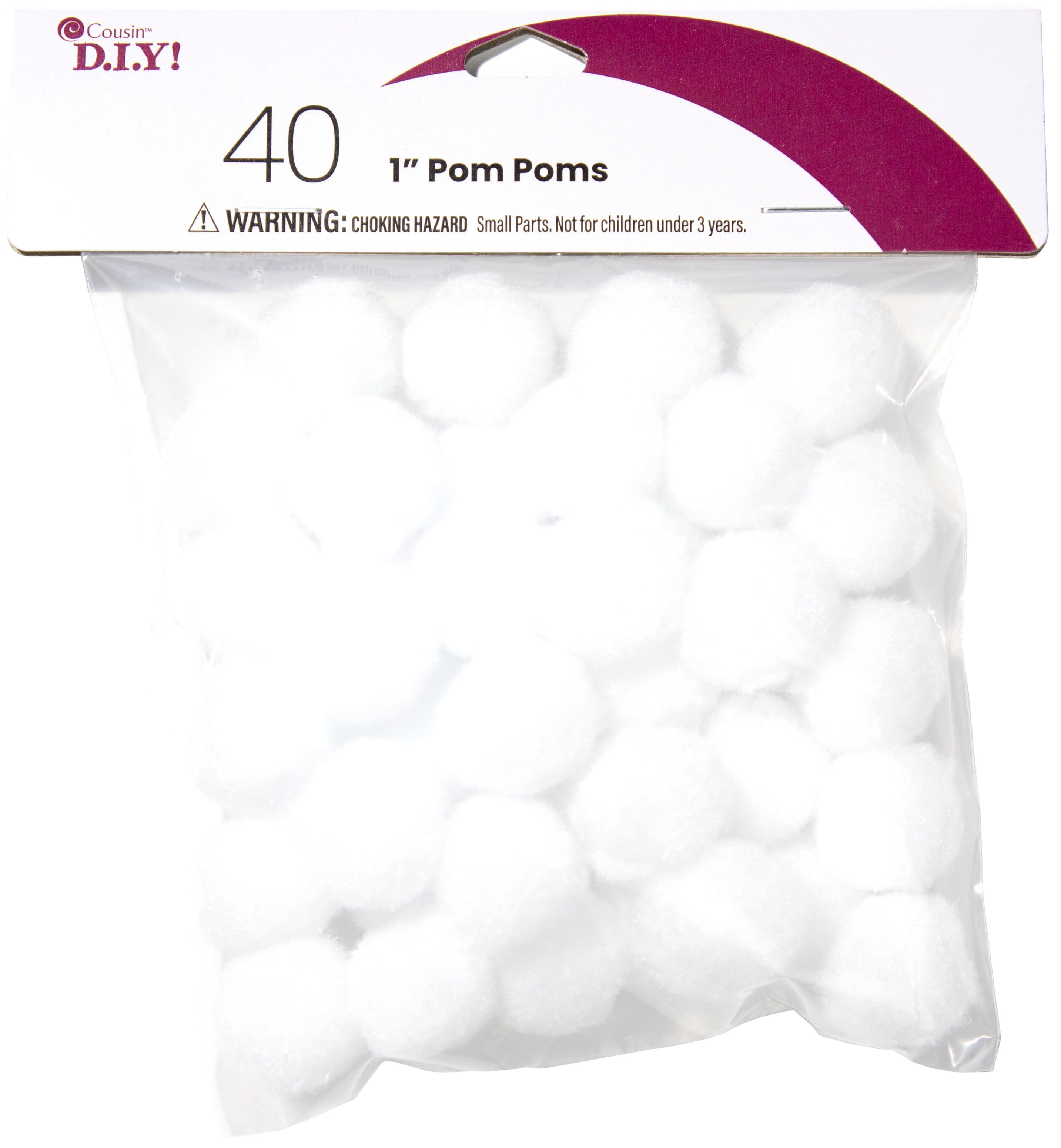 Pom-Poms 1' 40/Pkg-White