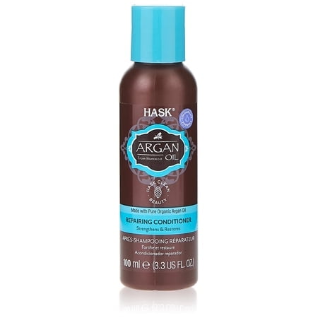 HASK Shampooing Réparateur à l'Huile d'Argan après-Shampooing Cheveux Format Voyage Ensemble Combo 3.3oz