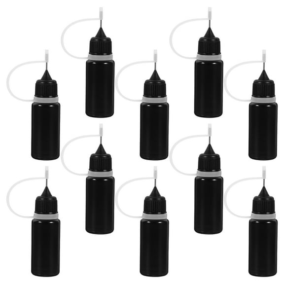 Hytrove Glue Squeeze Bottle Applicator Bottles Black Precision Tip Home Use 10pcs