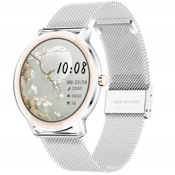 Reloj Smart Watch Unisex Full Touch R18 Pro De Lujo Y Metal Plata Fralugio Lujo