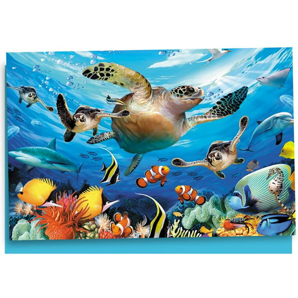 Tree-Free Greetings EcoNotes 12 Count Sea Turtle and Friends All Occasion Notecard Set with Envelopes, 4 x 6 Inches (FS66811)