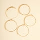 thumbnail image 1 of Golden six piece set Chain Bracelet Sets for Women Dainty Link Paperclip Bracelets Cuba Stackable Layered Link Bracelet, 1 of 5