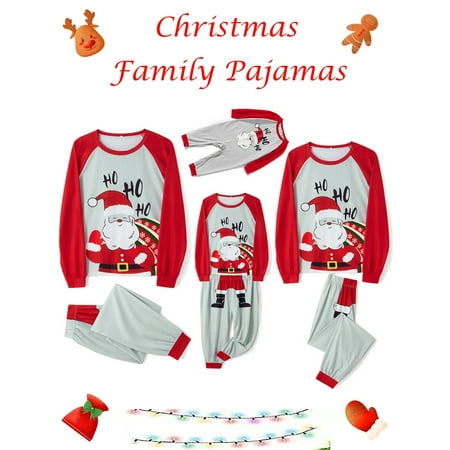 

Matching Christmas Family Pajamas Sets Xmas Santa Claus Print Holiday Sleepwear Xmas PJS Set Loungewear Outfits