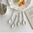 thumbnail image 3 of Retro Vintage Coffee Spoons Espresso Spoons Set of 4, Porcelain White Key Shape Coffee Spoons for Coffee Dessert Tea Ice Cream, Small Coffee Stirring Spoon, 3 of 5