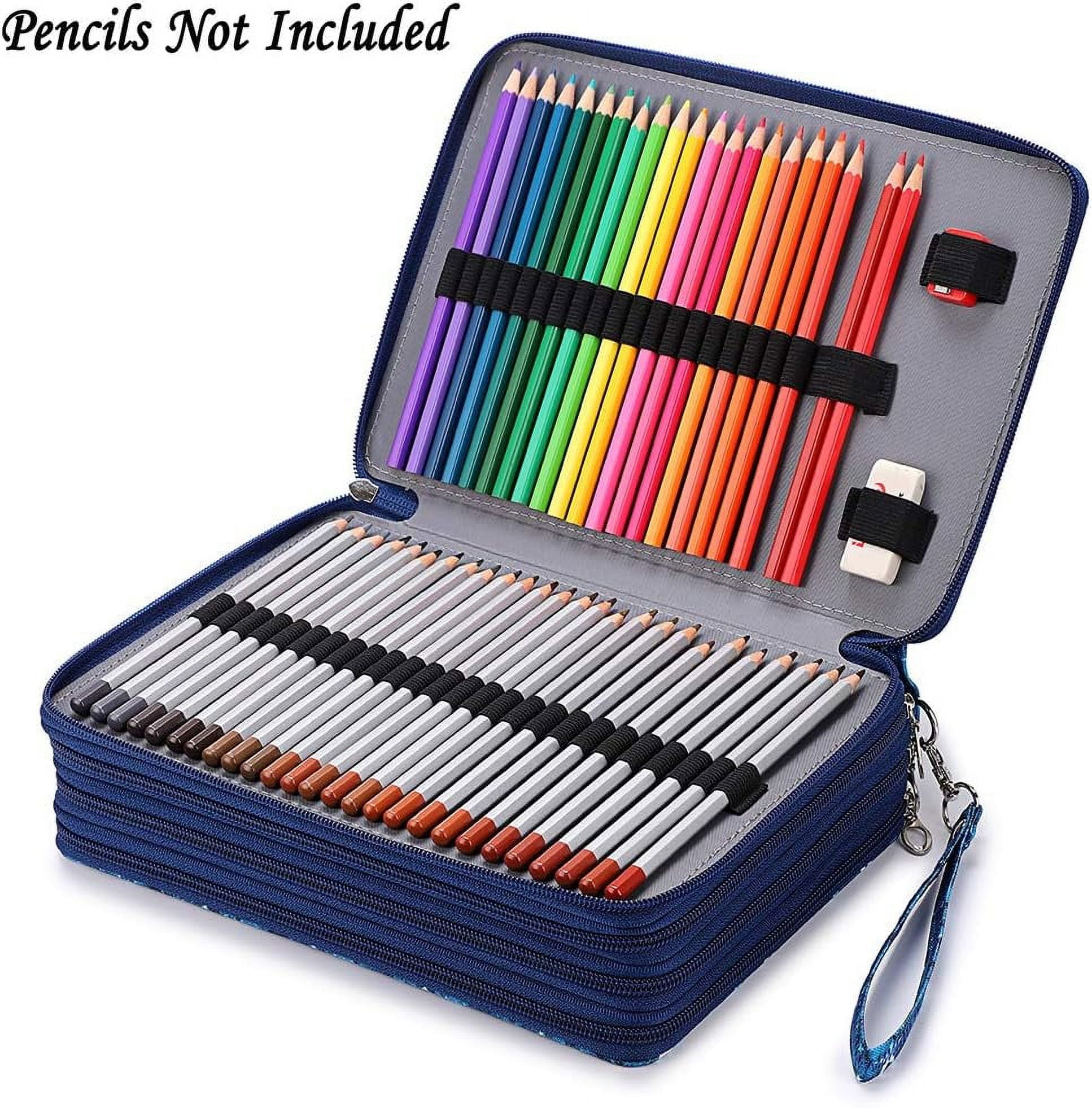 Colored Pencil Case-200-slot Pen Holder Pencil Case Large Capacity Pencil Storage Box with Handle with Convenient Colored Pencil Case Pencil Case Storage Box