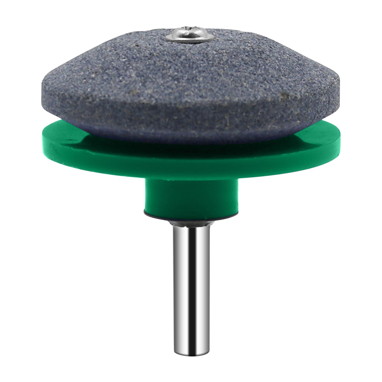 Green drill mounted mower blade sharpening stone