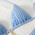 thumbnail image 5 of uvwlwu Women Ribbed Triangle Halter Bikini Top with Tassel Charm Two Piece Swimsuit,S, 5 of 7