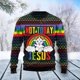 thumbnail image 3 of Suéter navideño feo con estampado 3D de Jesús, no hoy, Satanás, para hombre y mujer, suéter de punto cálido e informal para invierno MY18, 3 of 5