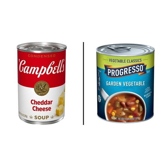 Campbell's Condensed Cheddar Cheese Soup 10.5 oz & Progresso Garden Vegetable Soup 18.5 oz