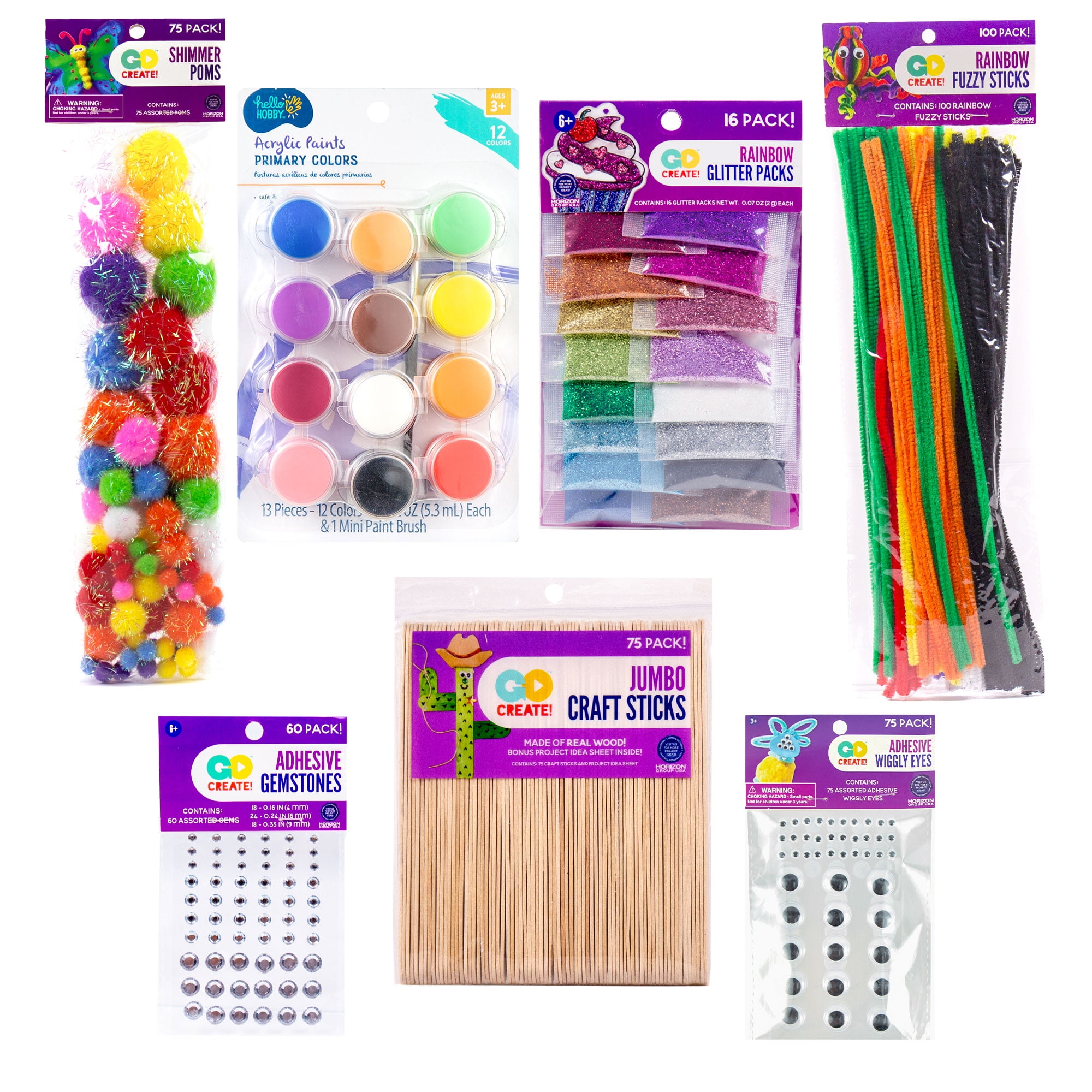 Hello Hobby Assorted Glitter Glue Pens, 10-Pack, Adult & Kids Crafts 