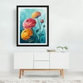 thumbnail image 2 of Vibrant Ranunculus Bloom - Painting Floral Flowers Botanical Watercolor Nature Garden Illustration Black Framed Wall Art Print 11 x 14 inches, 2 of 3