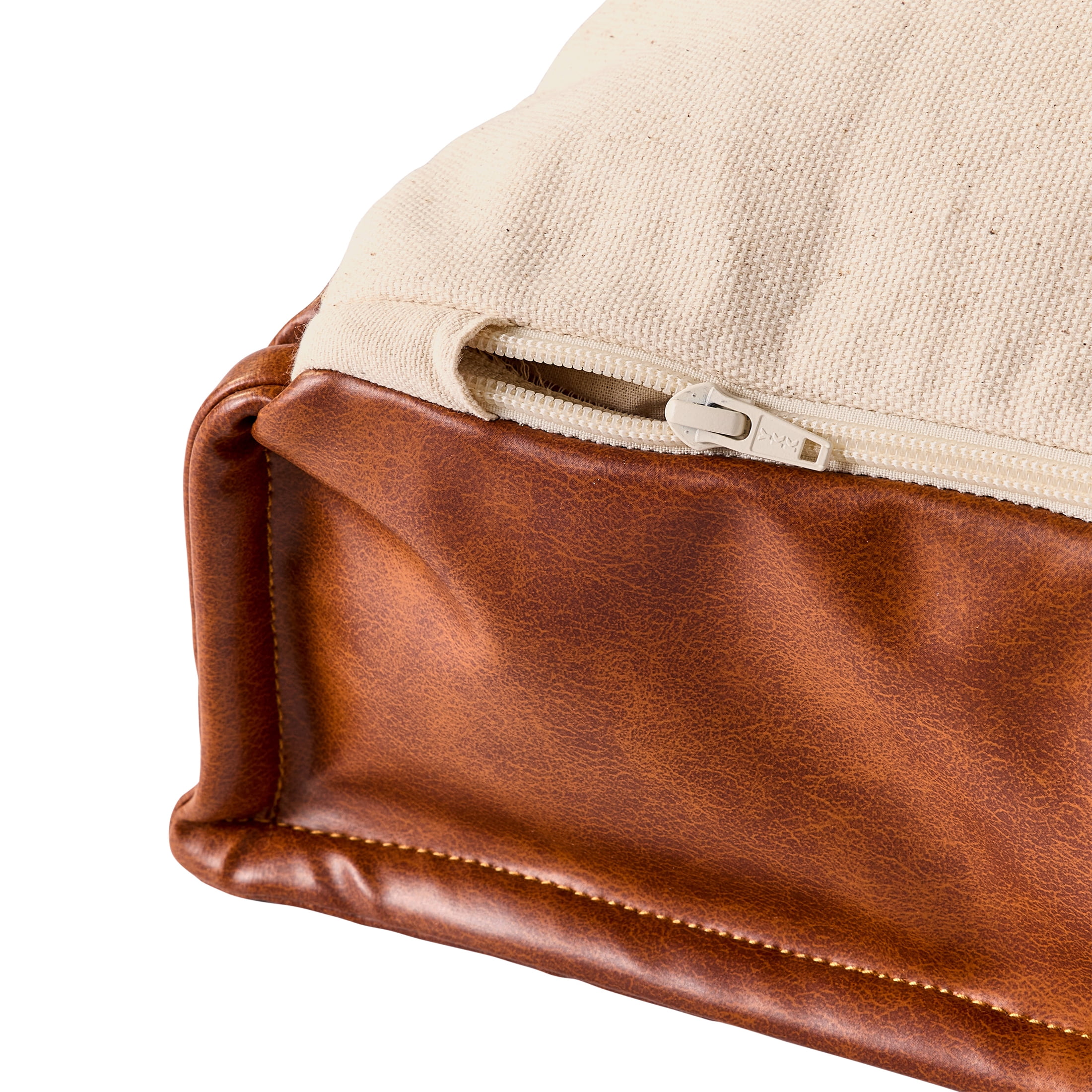 Better Homes & Gardens Brown Faux Leather Unstuffed Floor Cushion Cover, 24x24x4 inches