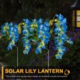 thumbnail image 4 of Simulación Estaca Flores Artificiales Luces Glicina 2 Piezas Solar IP65 Al Dura Hasta 8H Jardín Patio Rojo, 4 of 9