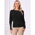 thumbnail image 4 of DARING DIVA Women's Batwing Sleeve Oversized Knit Sweater Pullover Tops L Black, 4 of 7