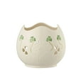 thumbnail image 1 of Belleek Shamrock Lace Pierced Votive, White, Porcelain, 4" x 3", 1 of 3