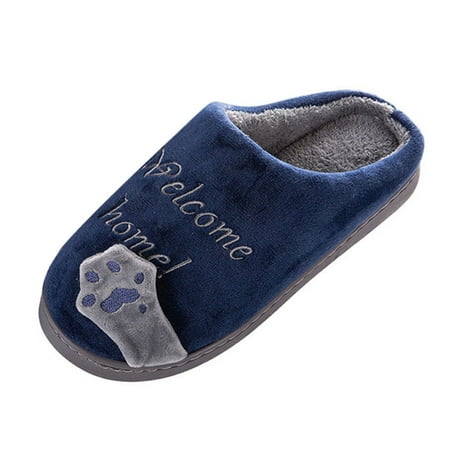 

knqrhpse mens slippers Men Winter Home Slippers Cartoon Cat Non-slip Warm Indoors Bedroom Floor Shoes slippers for men slippers