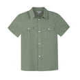thumbnail image 1 of Bienzoe Boys Button Up Shirt: Short Sleeve Kids Dress Collared Shirts Two Pockets Olive 12, 1 of 10