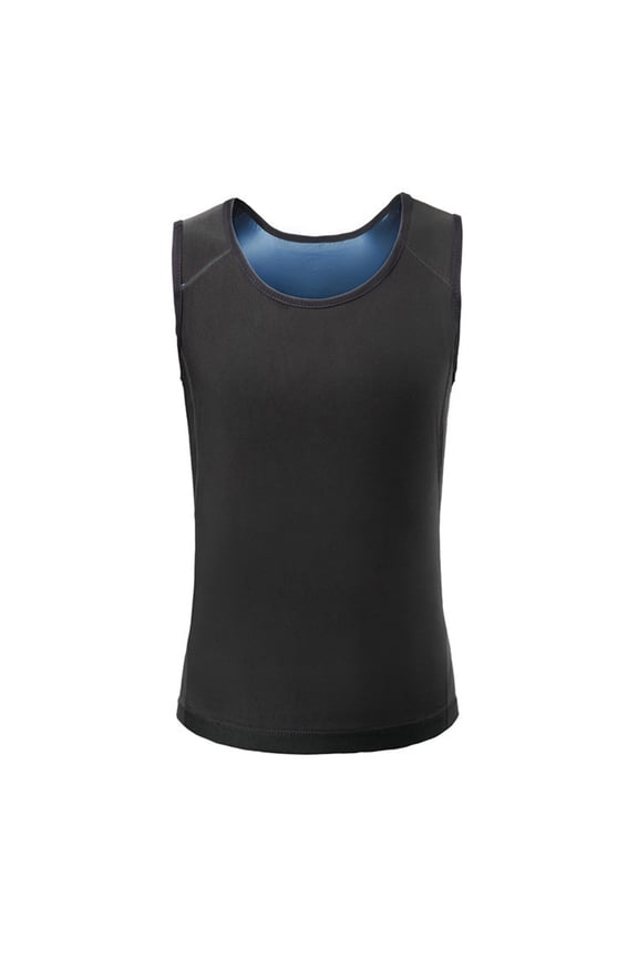 Men'S Sauna Tank Top For Men Sweat Waist Trainer Vest Body Shaper For Workout Gym Fitness Abdomen Tummy Control And Thermal Compression Shirts Tank,Blue,S