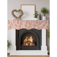 thumbnail image 2 of Pink Christmas Fireplace Mantle Scarf, Xmas Gingerbread Winter Cane Candy Snowflakes Mantel Cover Table Runner for Home Living Room Door Window, Indoor Outdoor Holiday Party Decor 17" x 90", 2 of 6