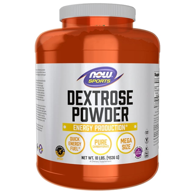 Dextrosa en polvo NOW Sports Nutrition, producción energética de 4,54 kg