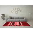 thumbnail image 3 of Ahgly Company Indoor Round Abstract Red Contemporary Area Rugs, 8' Round, 3 of 4