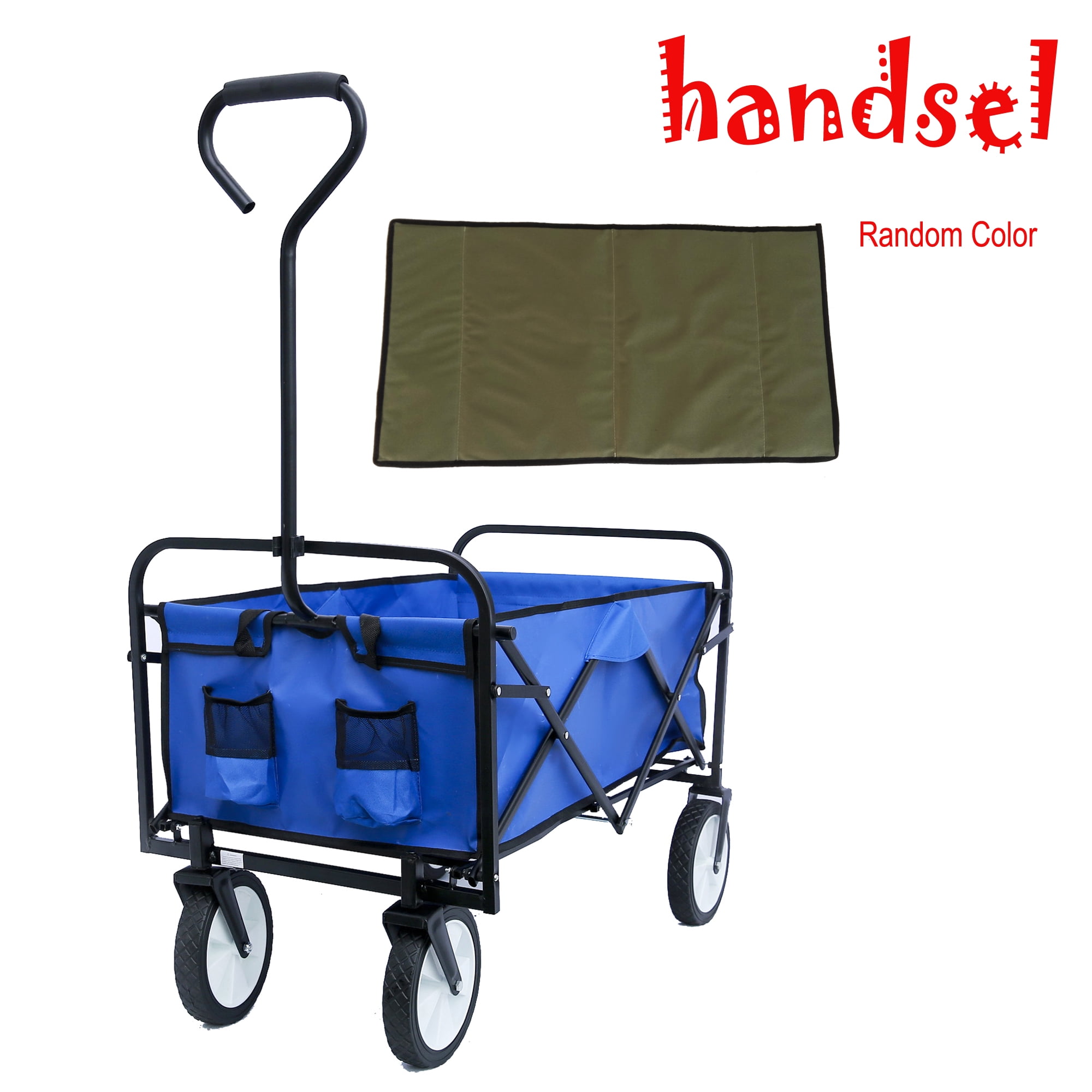 Collapsible Wagon, Beach Carts with Canopy, Heavy Duty Folding Utility