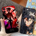 thumbnail image 4 of Funda de silicona suave con trébol negro de Anime para Apple iPhone 15, 14, 13, 12 Mini, 11, XS, XR, X, 8, 7 Pro Max Plus, 4 of 5