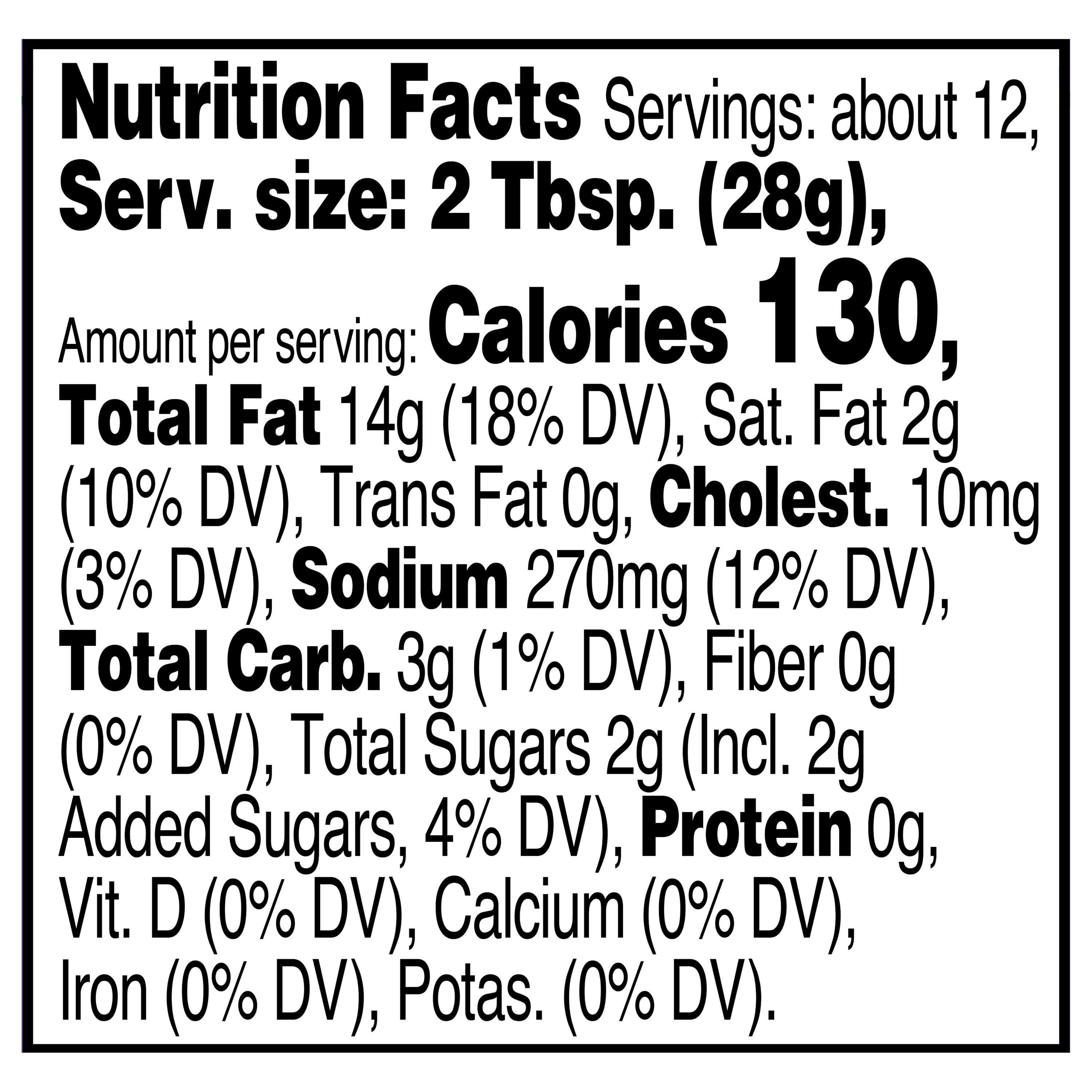 Great Value French Fry Dipping Sauce, 12 fl oz Egg, Milk, Anchovies, Wheat, Soy, Sesame