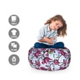 thumbnail image 2 of Magnolia Storage Toy Bag Chair, Flowering Branches with Thriving Petals and Leaves Coming of the Spring Theme, Stuffed Animal Organizer Washable Bag, Large Size, Multicolor, by Ambesonne, 2 of 3