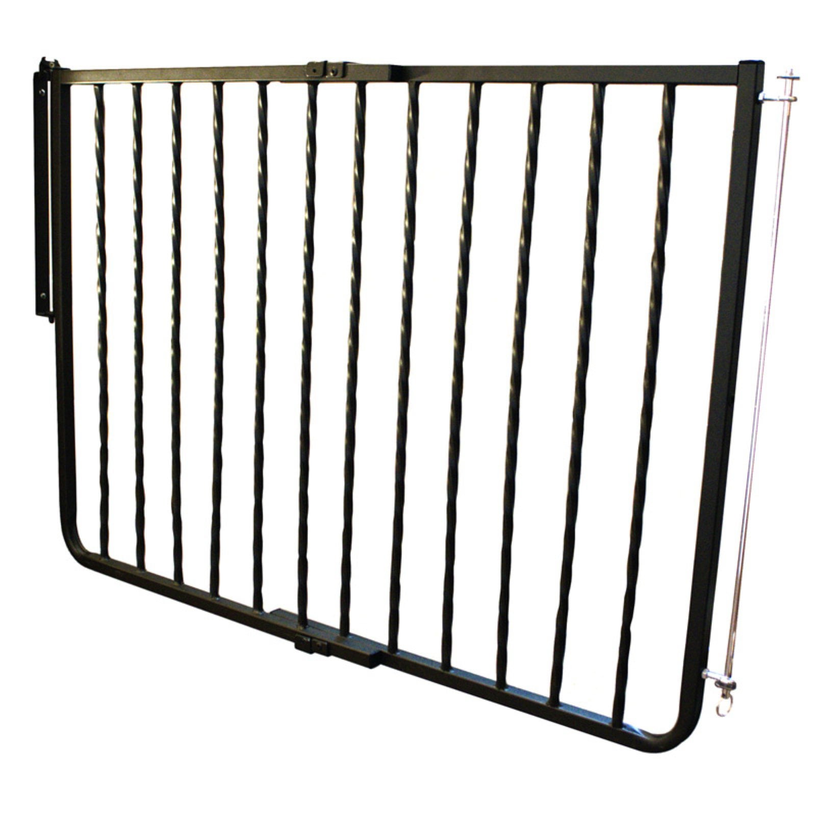 Cardinal Gates Wrought Iron Decor Hardware Mounted Pet Gate, Black, 27