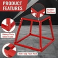 thumbnail image 4 of Plyometric Jump Box Set – 4-in-1 Heavy Duty Steel – Stackable Step Up Platform – Non-Slip Rubber – Home Gym – Strength, Conditioning & Plyo – 12-30" – Red, 4 of 7