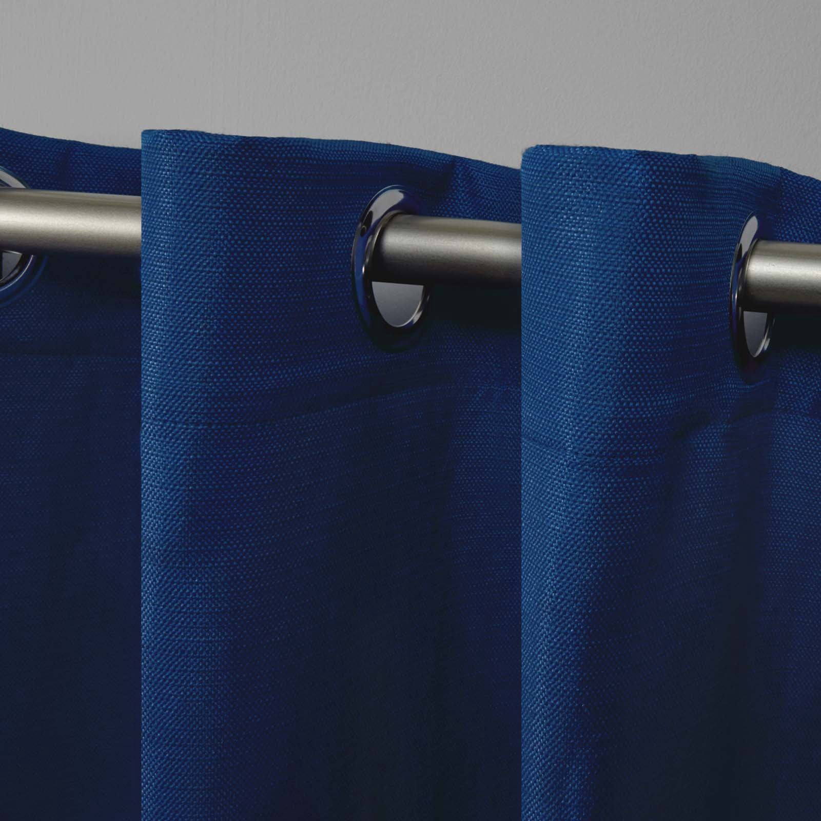 Exclusive Home Delano Heavyweight Textured Indoor/Outdoor Grommet Top Curtain Panel Pair, 54"x108", Charcoal