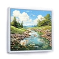 thumbnail image 2 of Designart "Silver Stream Coastal Creek painting II" Landscapes Floater Framed Canvas Art Print, 2 of 7