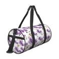 thumbnail image 3 of Xecao Orchids Flowers print Round Travel Duffel Bag is a foldable gym bag with an inner pocket, perfect for travel sports, 3 of 8