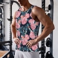 thumbnail image 5 of Picia Rose Flowers Printed Men’s Performance Tank, Men's Workout Tank Top Moisture-Wicking Tank Top Muscle tee, Breathable Workout Shirt-Medium, 5 of 7