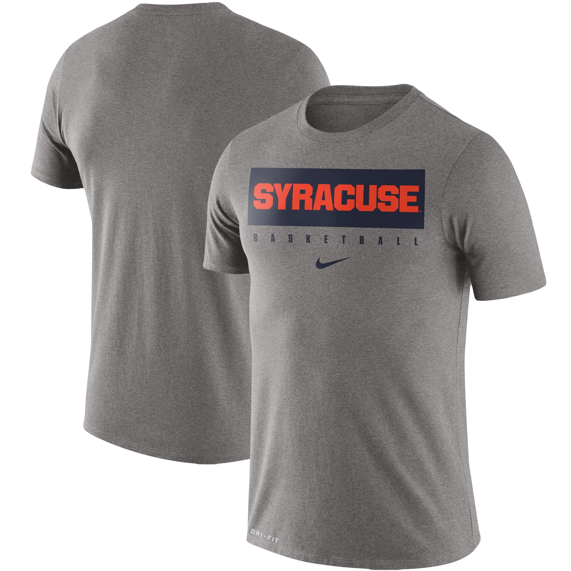 gray and orange nike shirt