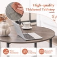 thumbnail image 5 of 3-Piece Coffee Table Set with Metal Legs, Round Coffee Table and 2PCS Square End Tables for Living Room, Gray, 5 of 8