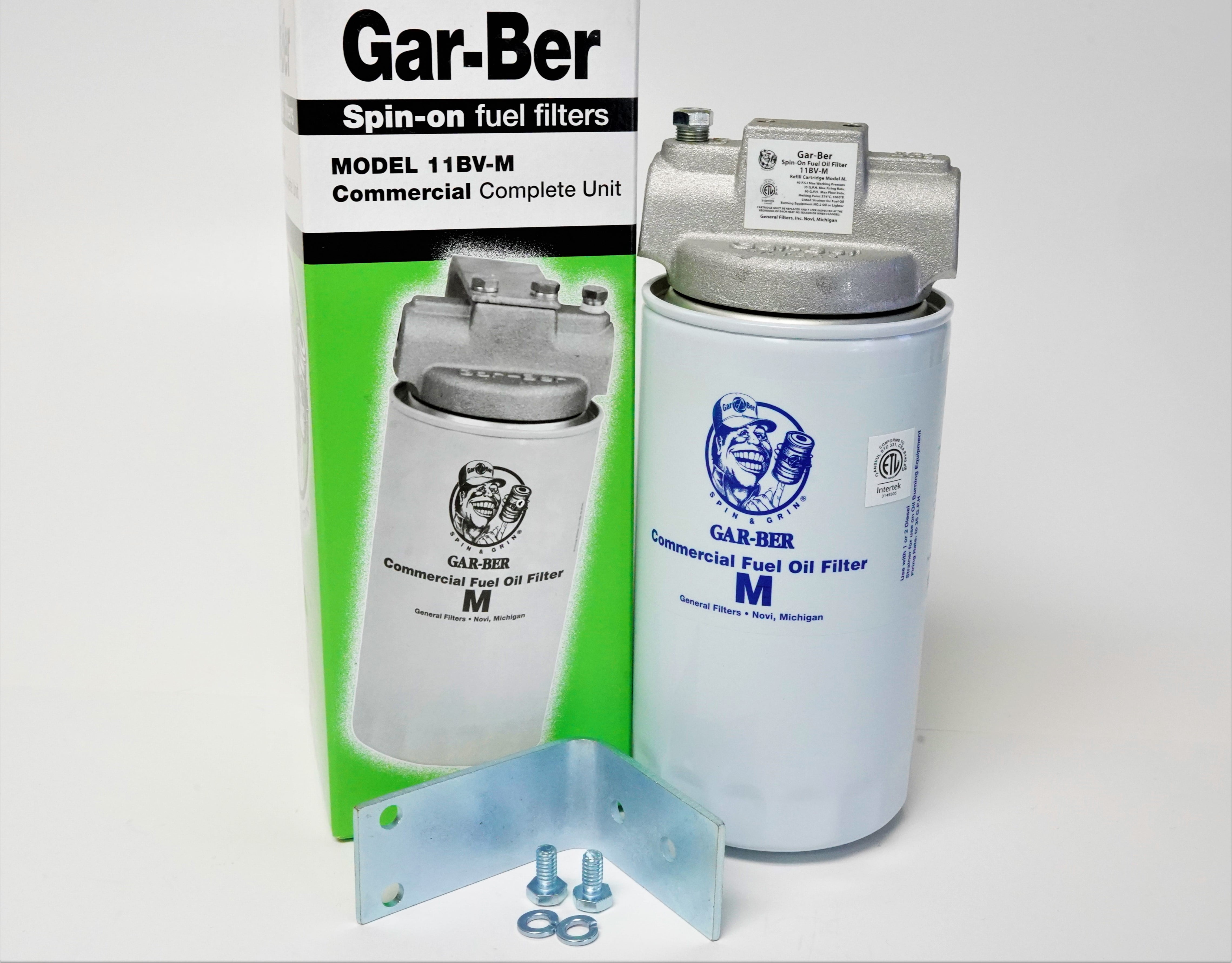 11BVM GarBer SpinOn Fuel Oil Filter Complete w/ Head Bracket and M