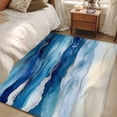 thumbnail image 4 of Ocean Waves Area Rugs 4x6 ft Gradient Blue White Marble Waves Washable Rug Non Slip Indoor Carpet Absorbent Floor Mat for Living Room Bedroom Dining Room, 4 of 9
