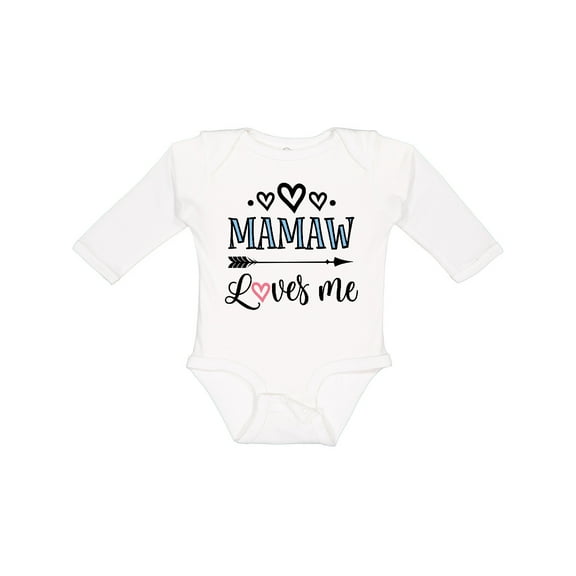 Inktastic Mamaw Loves Me Grandchild Girls Long Sleeve Baby Bodysuit