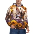 thumbnail image 2 of Fotbe Men's Hoodie with Cute Cat Sunflower Pattern - Kangaroo Pocket Pullover Hooded Sweatshirt, Perfect for Daily Wear, Travel, and Home-4X-Large, 2 of 7