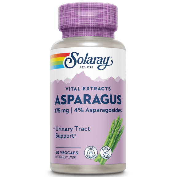 Solaray Asparagus Rhizome Extract 175 mg w/ Whole Root | Healthy Urinary Tract & Digestive Health Support | 60 VegCaps