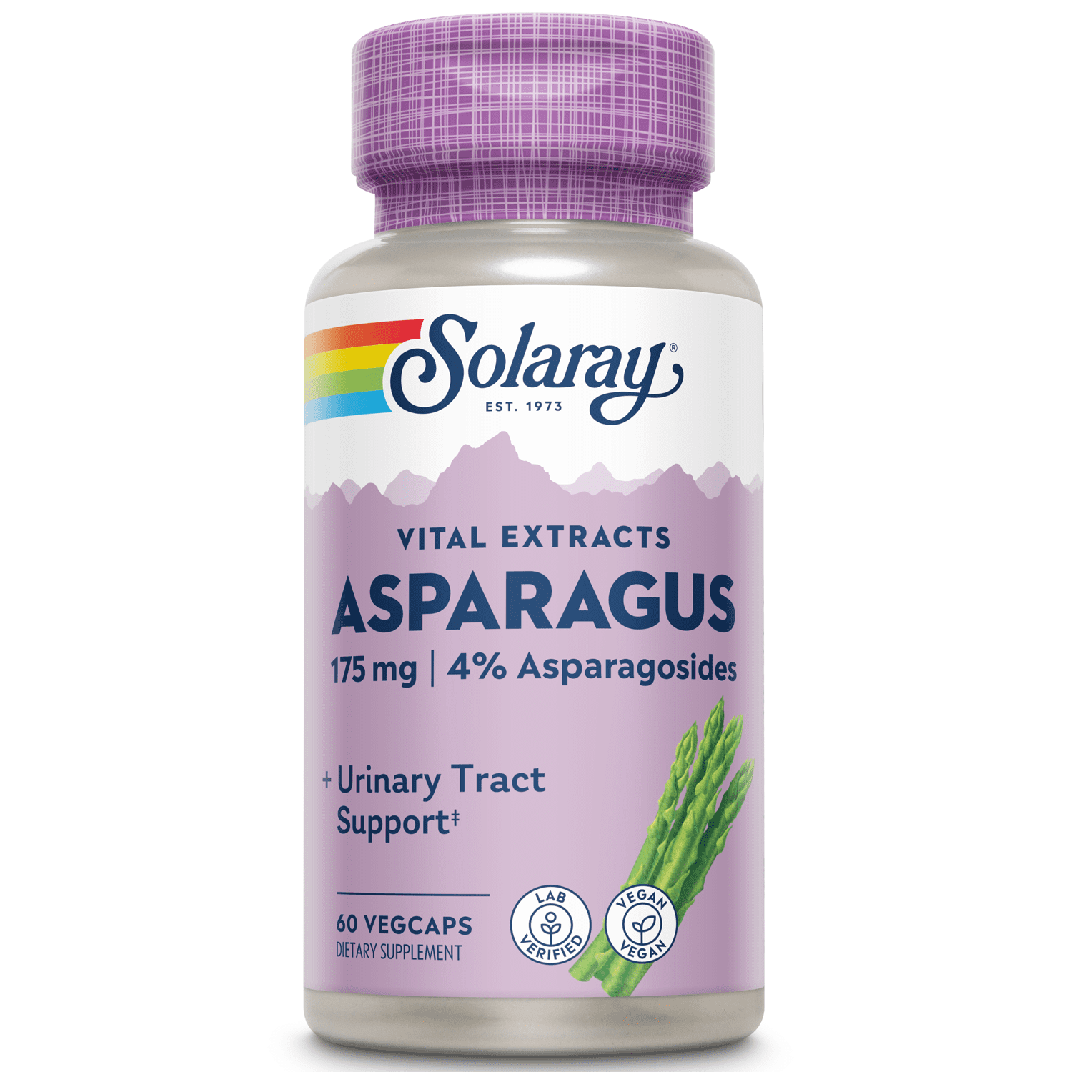 Solaray Asparagus Rhizome Extract 175 mg w/ Whole Root | Healthy Urinary Tract & Digestive Health Support | 60 VegCaps