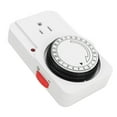 Mechanical Outlet Timer 24 Hours Cycle 3 Prong 2 Modes Light Indicator