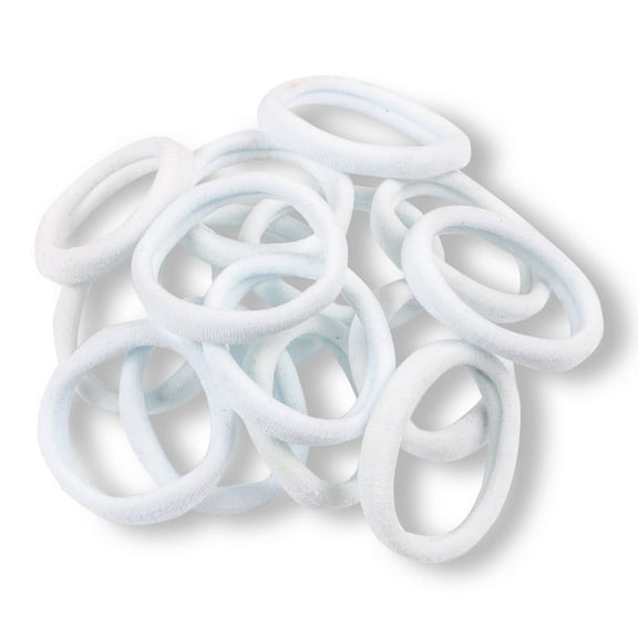 XIMA 60pcs White Nylon Elastic Hair Ties Hair Bands Rope No Crease Ponytail Holders