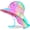 Rainbow Unicorn, variant on Girls Sun Hat for UV Protection Unicorn Summer Hat Beach Play Hats Wide Brim Flap for Girls Ponytail Hat 2-9