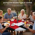 thumbnail image 3 of Round Outdoor Tablecloth with Umbrella Hole and Zipper, Modern Patchwork Texture Tablecloth with Elastic Waterproof, Abstract Blocks Geometric Red Black Patio Table Covers for 55" - 60" Pool Tables, 3 of 9