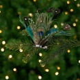 thumbnail image 2 of Peacock Ocelli Feather Clip-On Christmas Ornament -6" - Brown Green and Blue, 2 of 9